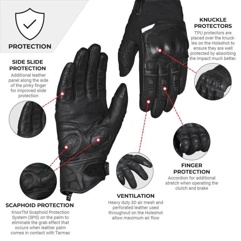 Viaterra Holeshot – Short Motorcycle Riding Gloves For Men - Black - Image 3