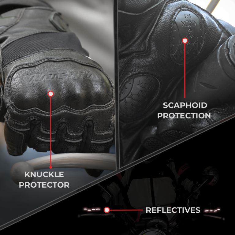 Viaterra Holeshot – Short Motorcycle Riding Gloves For Men - Black - Image 6