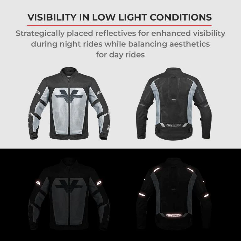 Viaterra Miller Urban Mesh Motorcycle Riding Jacket - Green - Image 9