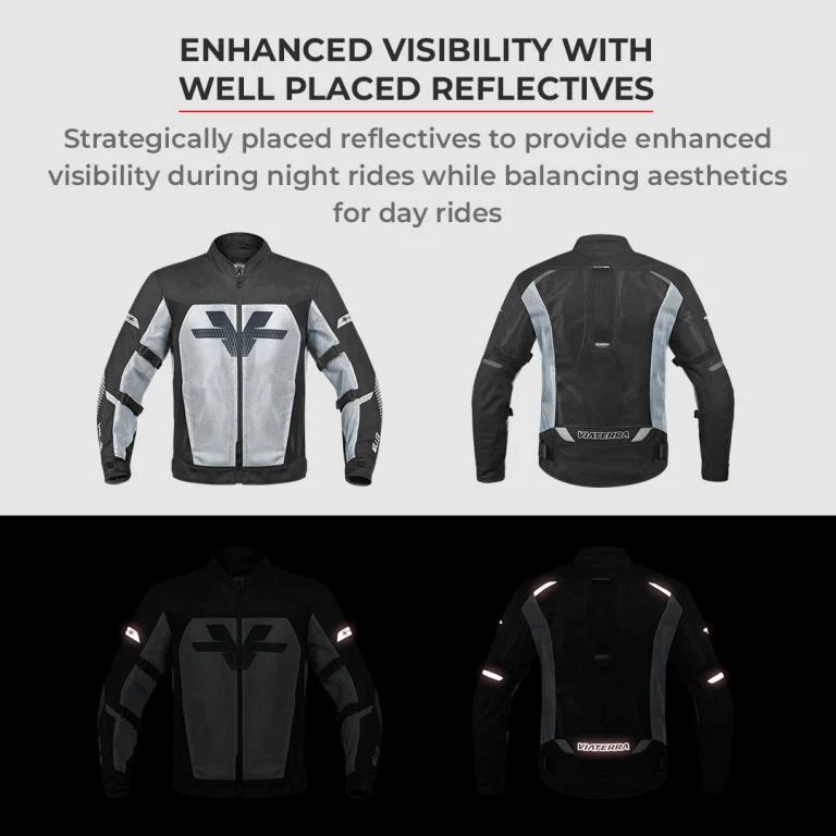 Viaterra Miller Urban Mesh Motorcycle Riding Jacket - Red - Image 22