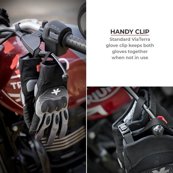 Viaterra Miller Urban Motorcycle Riding Gloves-Grey - Image 3