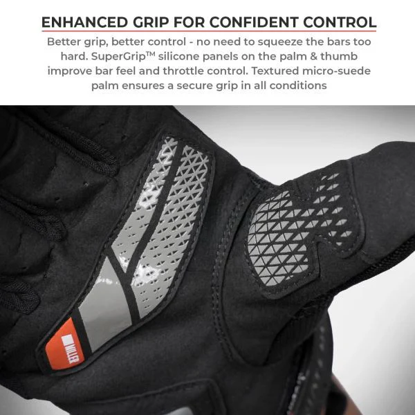 Viaterra Miller Urban Motorcycle Riding Gloves-Grey - Image 5