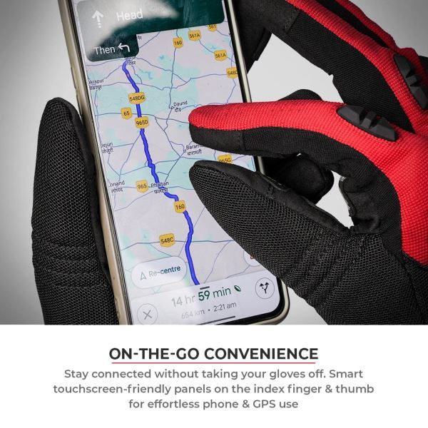 Viaterra Miller Urban Motorcycle Riding Gloves-Red - Image 3