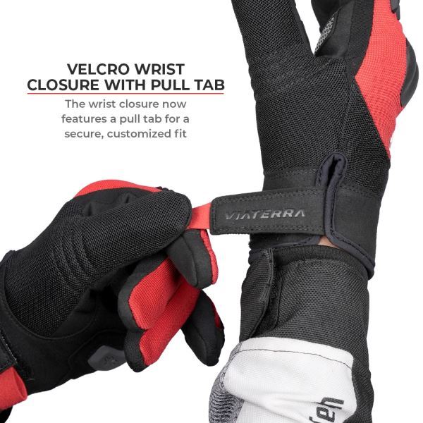 Viaterra Miller Urban Motorcycle Riding Gloves-Red - Image 4