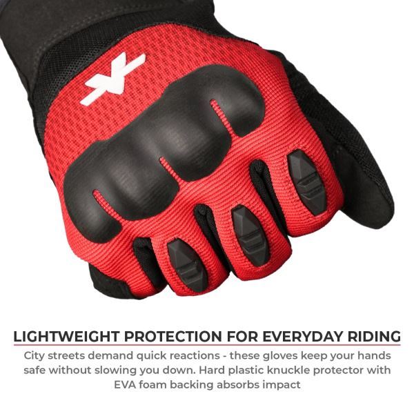 Viaterra Miller Urban Motorcycle Riding Gloves-Red - Image 5