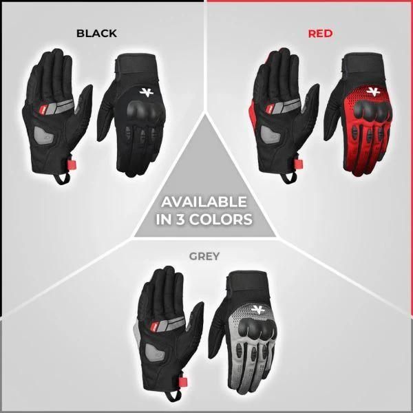 Viaterra Miller Urban Motorcycle Riding Gloves-Red - Image 6