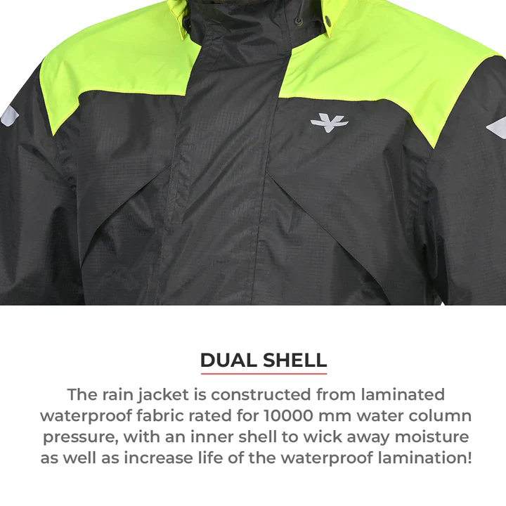 Viaterra P300 – Motorcycle Rain Jacket / Rain Coat for Riders - Image 4