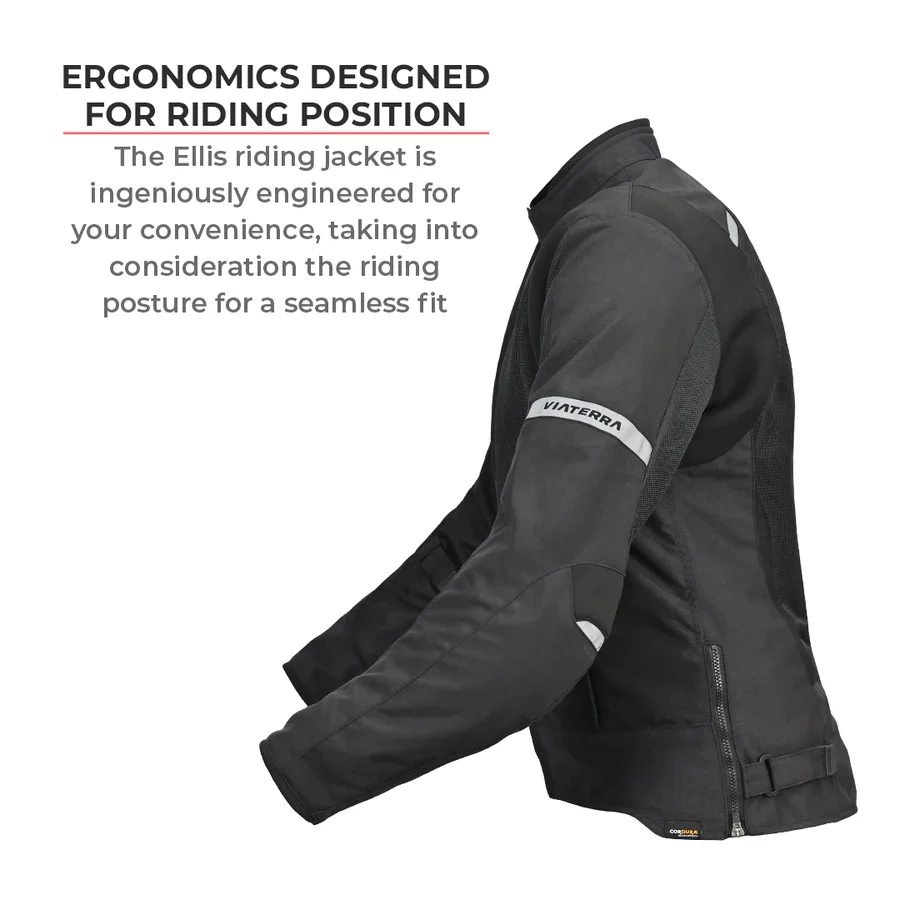 ViaTerra - Ellis Women's Street Mesh Riding Jacket - Black - Image 10