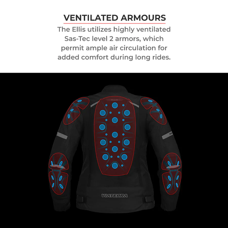 ViaTerra - Ellis Women's Street Mesh Riding Jacket - Black - Image 12