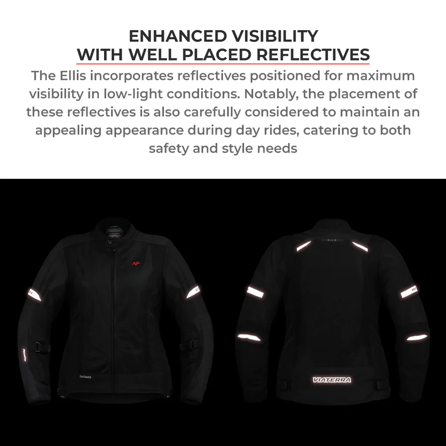 ViaTerra - Ellis Women's Street Mesh Riding Jacket - Black - Image 20
