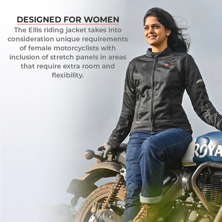 ViaTerra - Ellis Women's Street Mesh Riding Jacket - Black - Image 4