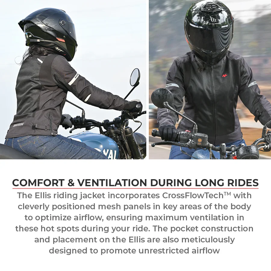 ViaTerra - Ellis Women's Street Mesh Riding Jacket - Black - Image 6