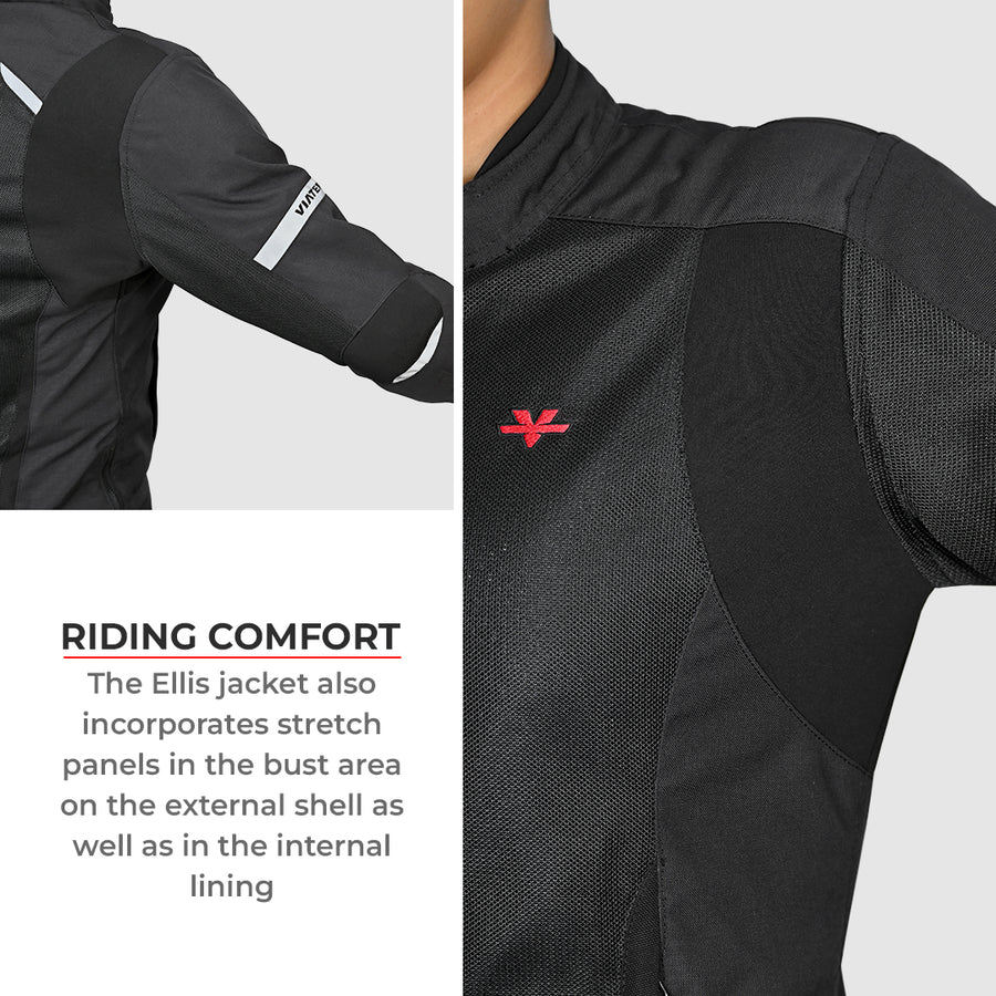 ViaTerra - Ellis Women's Street Mesh Riding Jacket - Black - Image 9