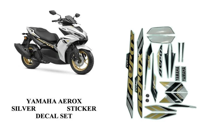 Yamaha Aerox Decal Sticker Set Full Body (Silver) - Image 2