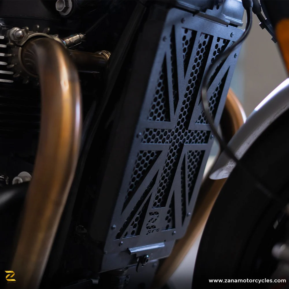 ZANA Black Radiator Guard UK Flag for Triumph Speed Twin 900- ZP-040 - Image 3