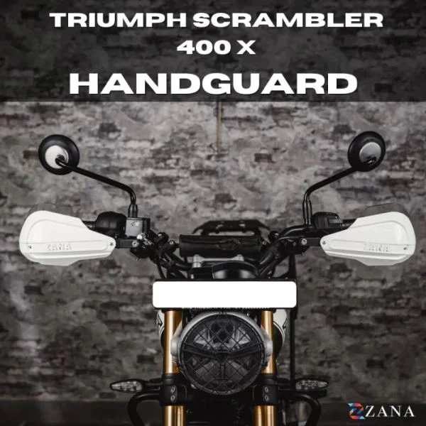 Zana Hand Guard For Triumph Scrambler 400 X (White)-ZI-8615-WW