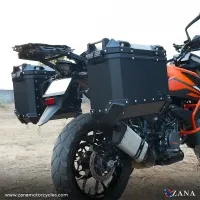 ZANA Panniers( 36 LTR ) Aluminium L-Flat Black With Frame For KTM ADV 250/390 - ZI-8491 LB - Image 4