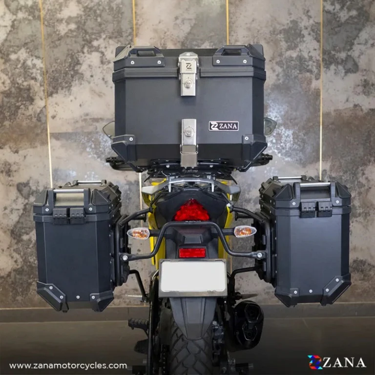 ZANA Panniers( 36 LTR )Aluminium L-Flat Black With Frame For Suzuki V-Strom 250 - ZI-8453 LB - Image 4
