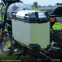 ZANA Panniers( 36 LTR )Aluminium L-Flat Silver With Frame For Himalayan 411 - ZI-8494 LS - Image 4