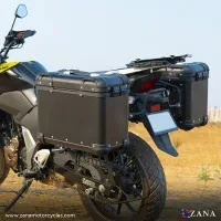 ZANA Panniers( 36 LTR ) Aluminium R-Flat Black With Frame For Suzuki V-Strom 250 - ZI-8453 RB - Image 2