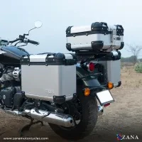 ZANA Panniers( 36 LTR ) Aluminium R-Flat Silver With Frame For Super Meteor 650 (Coming Soon) - ZI-8500 RS - Image 3