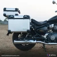 ZANA Panniers( 36 LTR ) Aluminium R-Flat Silver With Frame For Super Meteor 650 (Coming Soon) - ZI-8500 RS - Image 4