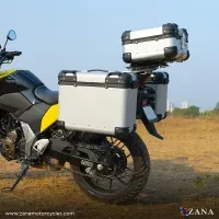 ZANA Panniers( 36 LTR )Aluminium R-Flat Silver With Frame For Suzuki V-Strom 250 - ZI-8453 RS - Image 2