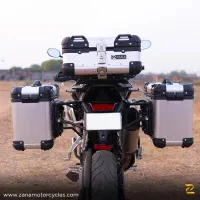 ZANA Panniers( 36 LTR )Aluminium R-Flat Silver With Frame For Triumph Tiger 850 /900 rally pro - ZI-70 RS - Image 3