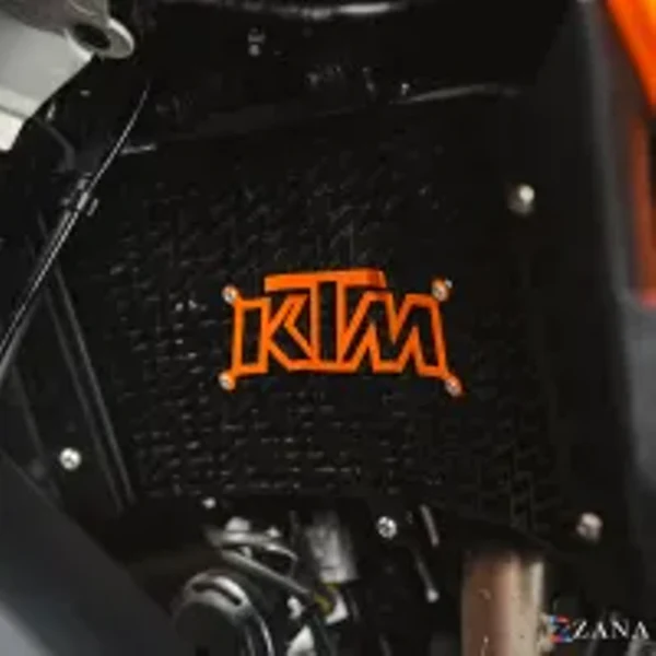 ZANA Radiator Guard with KTM Logo Orange For KTM Adv 390 2025 (Black SS 304 )-ZI-8583 - Image 2