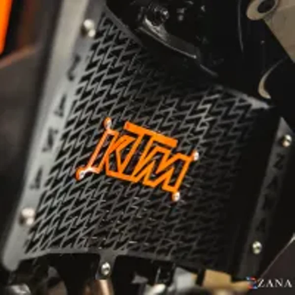 ZANA Radiator Guard with KTM Logo Orange For KTM Adv 390 2025 (Black SS 304 )-ZI-8583 - Image 3