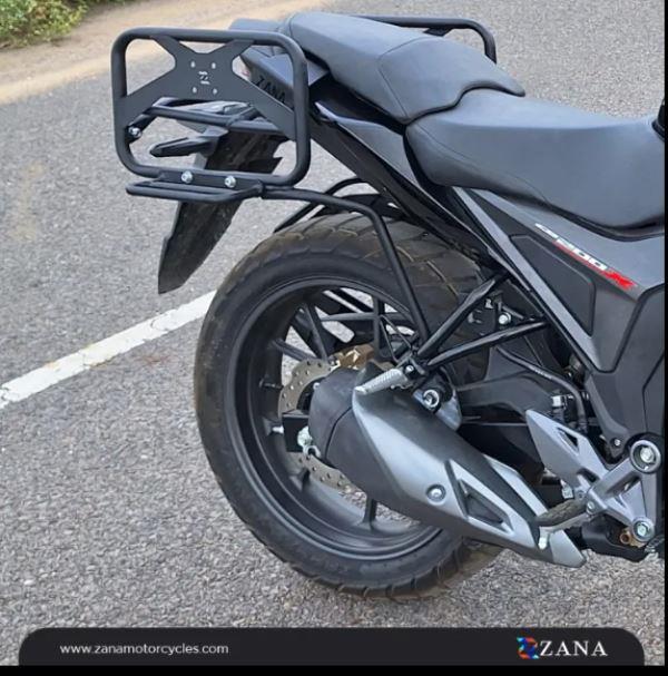 Zana-Roadster Saddle Stay with Exhaust Sheild With Jerry can Mount For Honda2 CB200X (Black)-ZI-8506 - Image 2