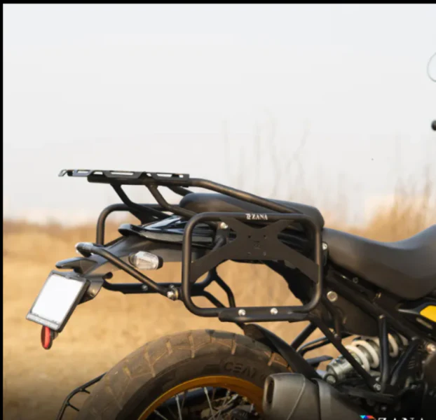 ZANA Saddle Stay V-2 with Exhaust Sheild with Jerry can Mount For Himalayan 411 /Scram 411- ZI-8133 V2 - Image 4