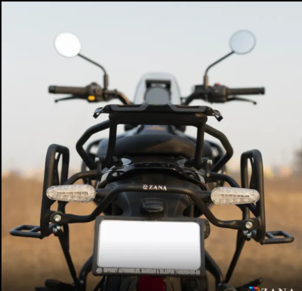 ZANA Saddle Stay V-2 with Exhaust Sheild with Jerry can Mount For Himalayan 411 /Scram 411- ZI-8133 V2 - Image 5