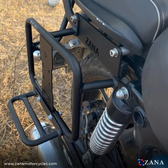 ZANA Saddle Stays Mild Steel With Exhaust Shield With Jerry Can Mount Texture Matt Black For Meteor 350 V-2 - ZI-8397 - Image 4