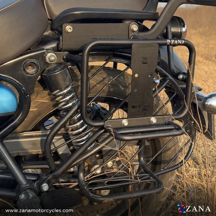 ZANA Saddle Stays Mild Steel With Exhaust Shield With Jerry Can Mount Texture Matt Black For Meteor 350 V-2 - ZI-8397 - Image 6