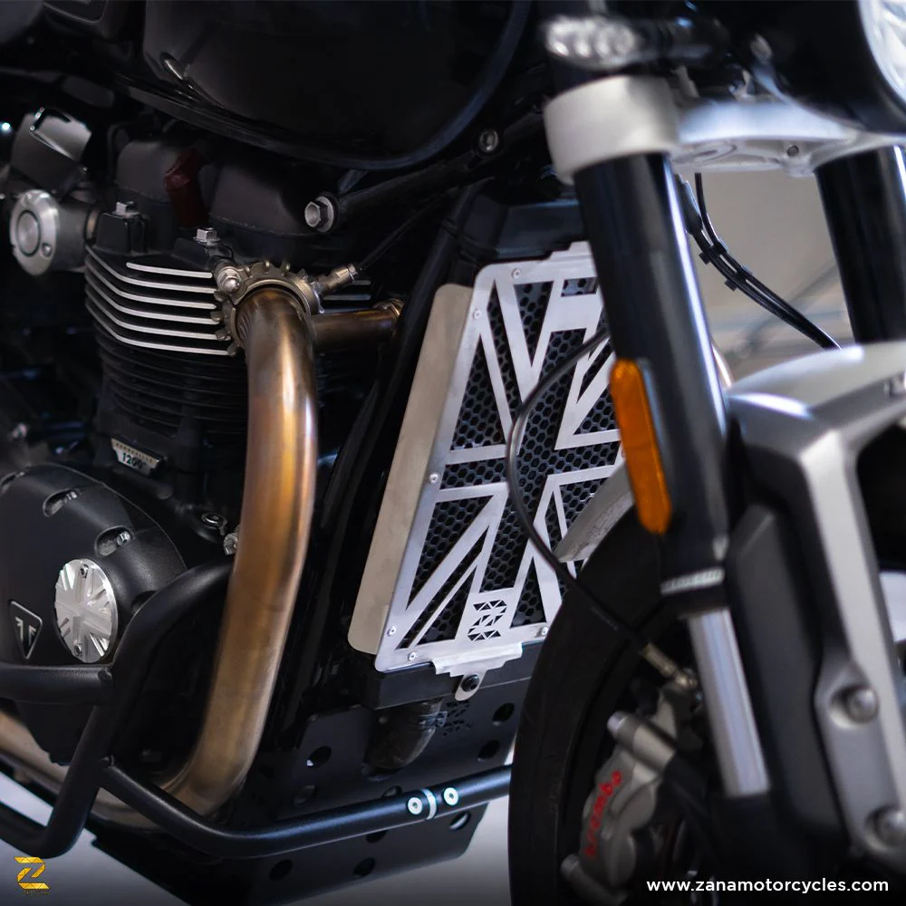 ZANA Silver Radiator Guard UK Flag for Triumph Speed Twin 900- ZP-040 - Image 3