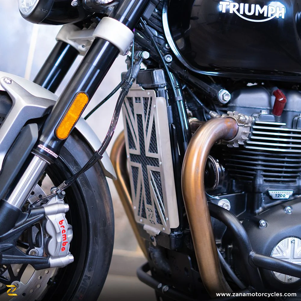 ZANA Silver Radiator Guard UK Flag for Triumph Speed Twin 900- ZP-040 - Image 4