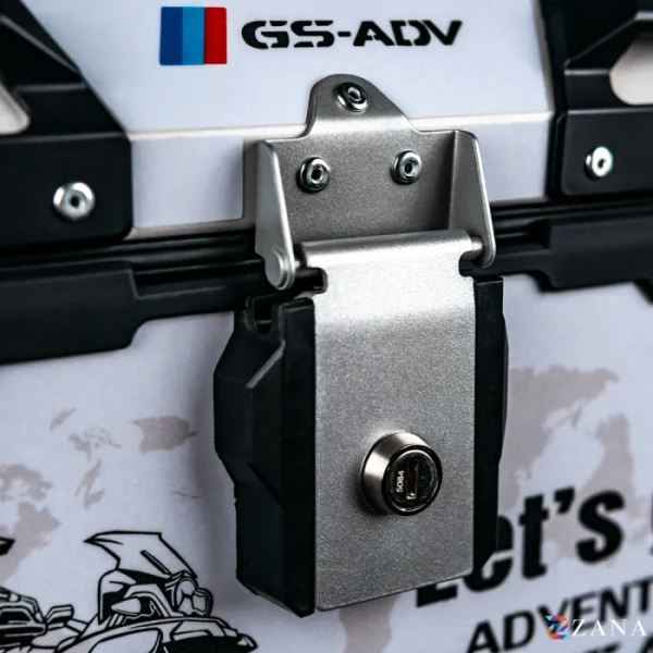 ZANA Sticker Top Box Aluminium (45 Ltr) L-flat Silver With Back Rest Cushion For BMW R 1300 GS- ZI-TB-016 - Image 4