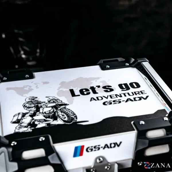 ZANA Sticker Top Box Aluminium (45 Ltr) L-flat Silver With Back Rest Cushion For BMW R 1300 GS- ZI-TB-016 - Image 5