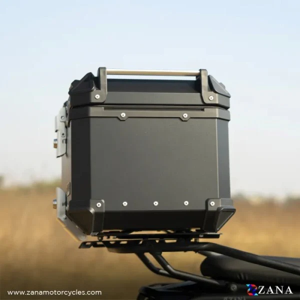 ZANA Top Box Aluminium (45Ltr) L-flat Black With Back Rest Cushion For Harley Davidson X440 - ZI-TB-010 - Image 4