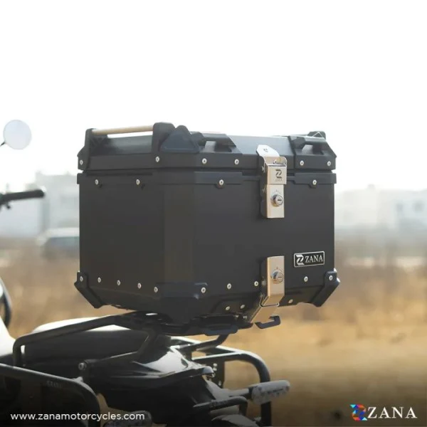 ZANA Top Box Aluminium (45Ltr) L-flat Black With Back Rest Cushion For Harley Davidson X440 - ZI-TB-010 - Image 6