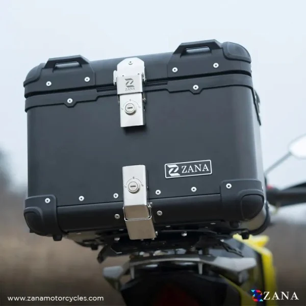 ZANA Top Box Aluminium (45Ltr) R-flat Black With Back Rest Cushion For Harley Davidson X440 - ZI-TB-008 - Image 3