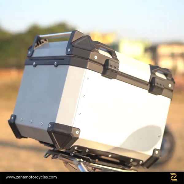 ZANA Top Box Aluminium 55 ltr L-Flat Silver With Back Rest Cushion For BMW R 1300 GS-ZI-TB-013 - Image 4