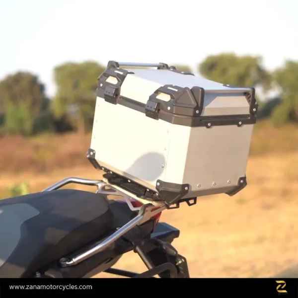 ZANA Top Box Aluminium 55 ltr L-Flat Silver With Back Rest Cushion For BMW R 1300 GS-ZI-TB-013 - Image 5
