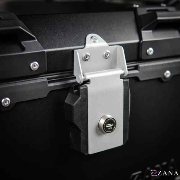 ZANA Top Box Aluminium Black (45ltr) L-Flat With Back Rest Cushion For BMW R1300 GS-ZI-TB-010 - Image 2