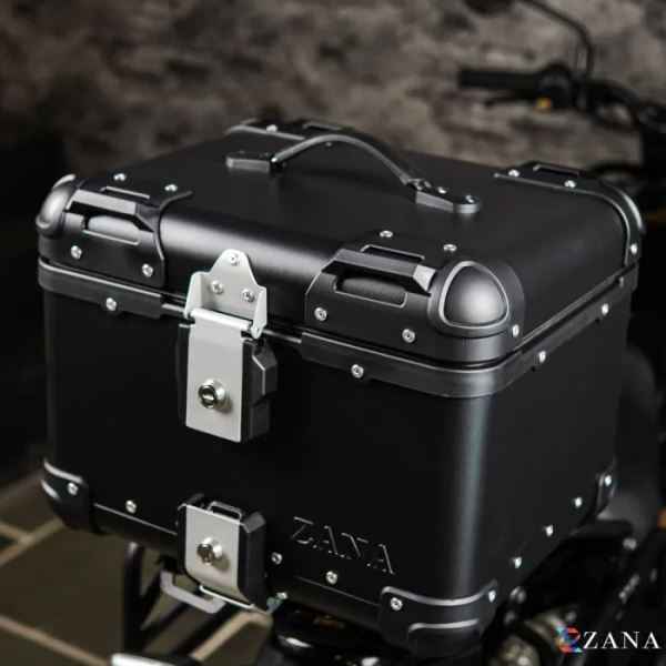 ZANA Top Box Aluminium Black (45ltr) R-Flat With Back Rest Cushion For BMW R1300 GS-ZI-TB-008 - Image 5