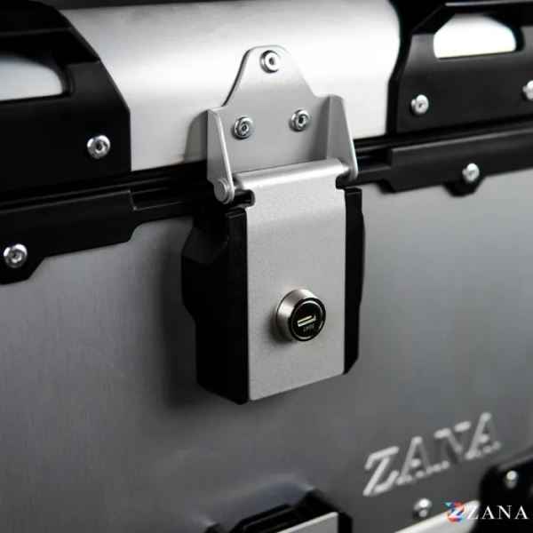 ZANA Top Box Aluminium Silver (45ltr) R-Flat With Back Rest Cushion For BMW R1300 GS-ZI-TB-009 - Image 3