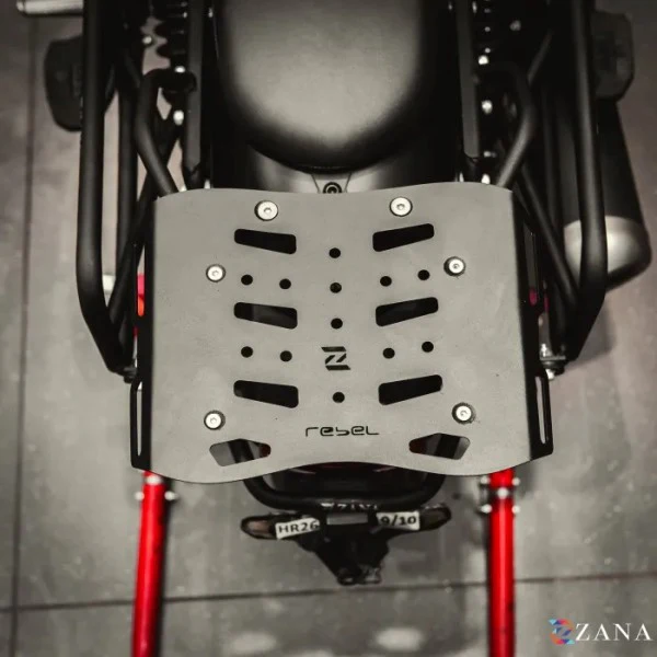 Zana Top Rack With MS Plate Black For Honda Rebel 500 (Coming Soon Pre-Booking Open Now)-ZI-8625 - Image 2