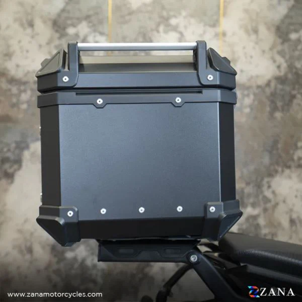 ZANA Top Box Aluminium (55ltr) L-Flat Black With Back Rest Cushion for BMW R 1300 GS ZI-TB-012 - Image 2