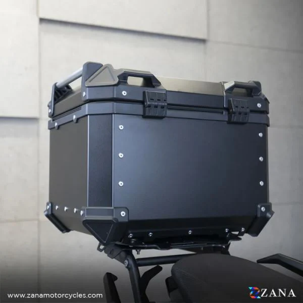 ZANA Top Box Aluminium (55ltr) L-Flat Black With Back Rest Cushion for BMW R 1300 GS ZI-TB-012 - Image 4